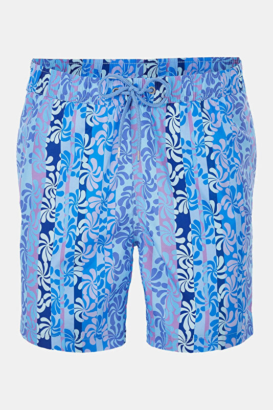 Colorful Patterned Lace-up Men's Swimsuit