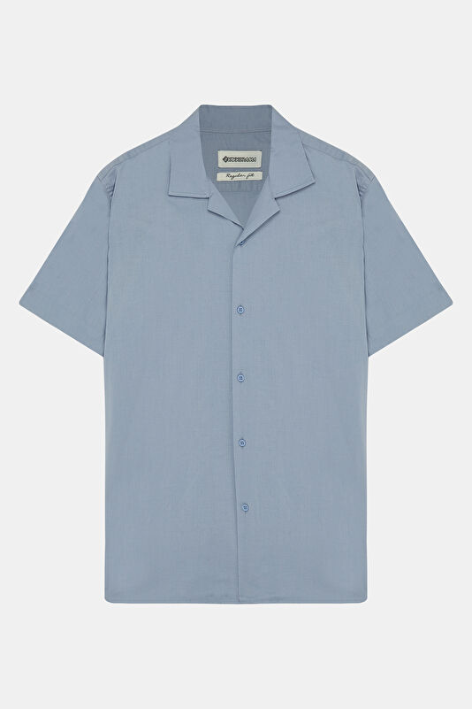 Blue Resort Collar Shirt