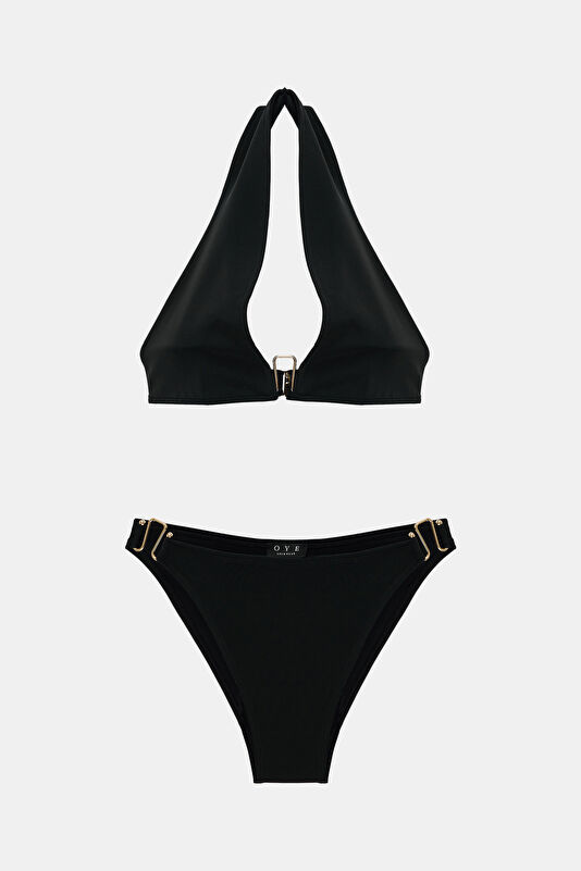 Aubrey Black Buckle Bikini