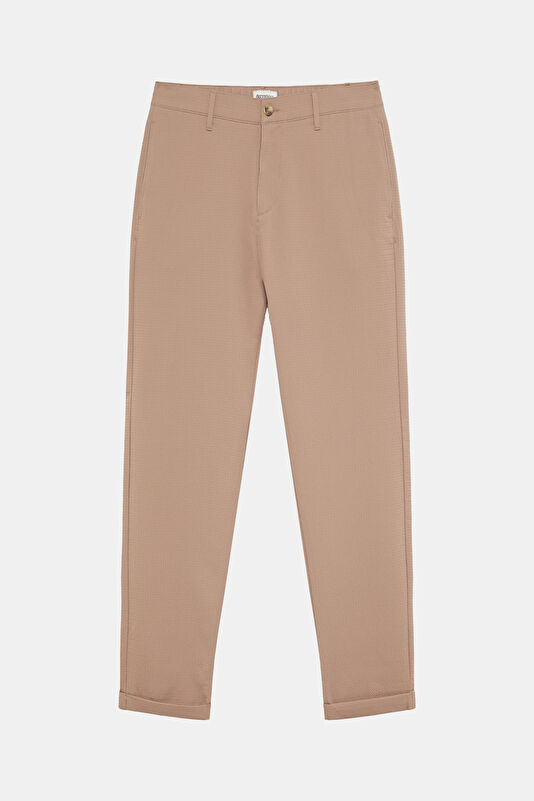 Light Brown Tube Leg Trousers