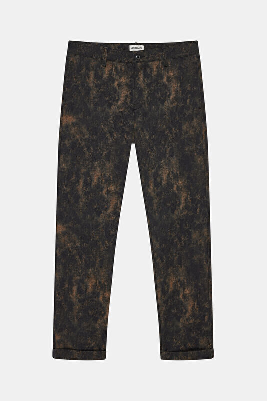 Orange Straight Cut Trousers