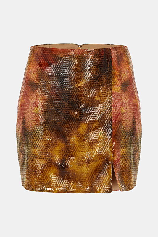 Orange Sequin Women's Skirt