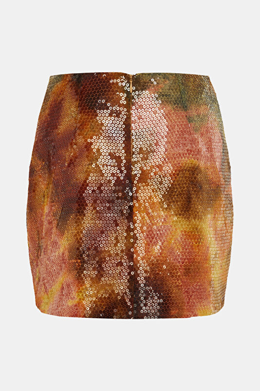 Orange Sequin Women's Skirt 2