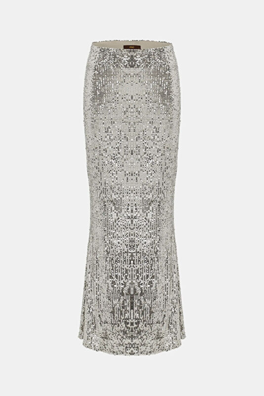 Silver Sequin Women's Skirt