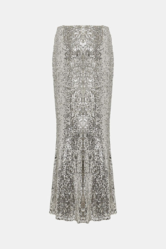 Silver Sequin Women's Skirt 2