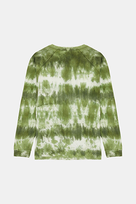 Green Crew Neck Batik Women's T-Shirt 2
