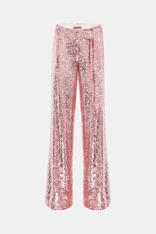 Pink Wide Leg Women's Trousers