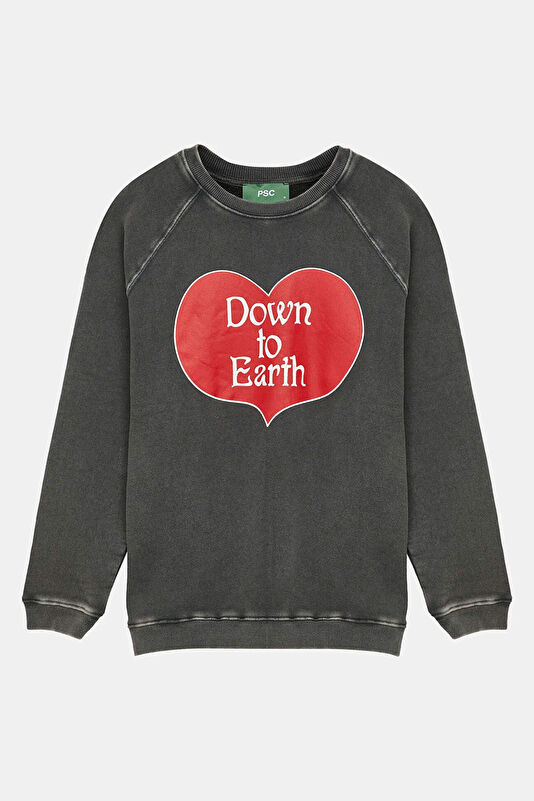 Antrasit Bisiklet Yaka Kadın Sweatshirt