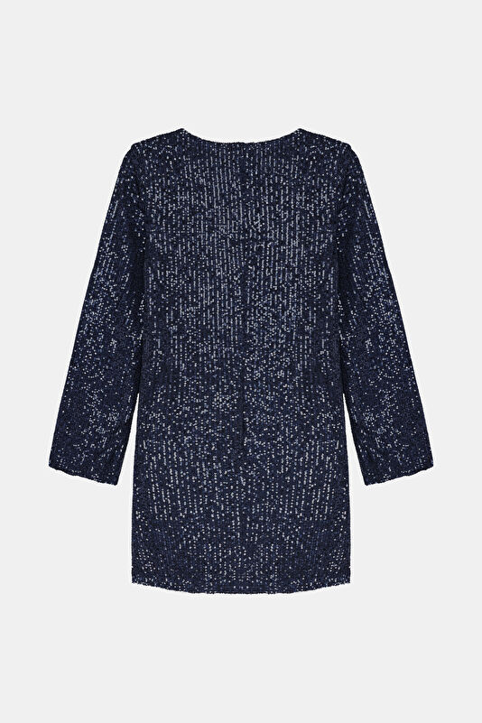 Navy Blue Sequin Mini Women's Dress 2