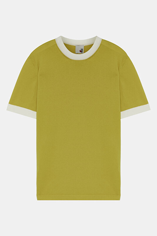 Sarı Bisiklet Yaka T-Shirt