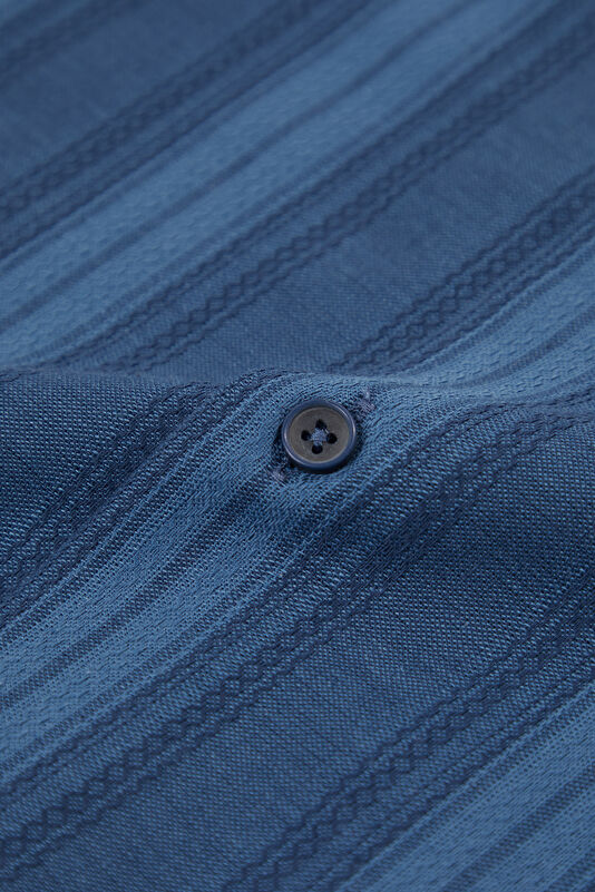 Indigo Striped Patterned Regular Men's Shirt 4