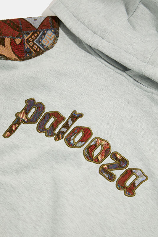 Gri Melanj Kapuşonlu Erkek Sweatshirt 3