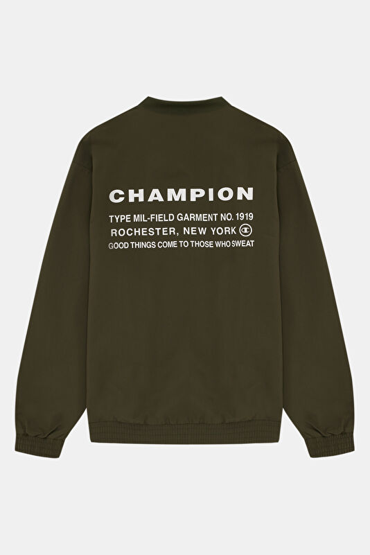 Haki Relax Kalıp Bisiklet Yaka Erkek Sweatshirt 2