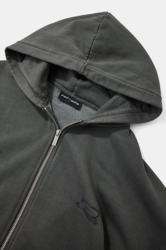 Antrasit Oversize Kapuşonlu Erkek Sweatshirt 3