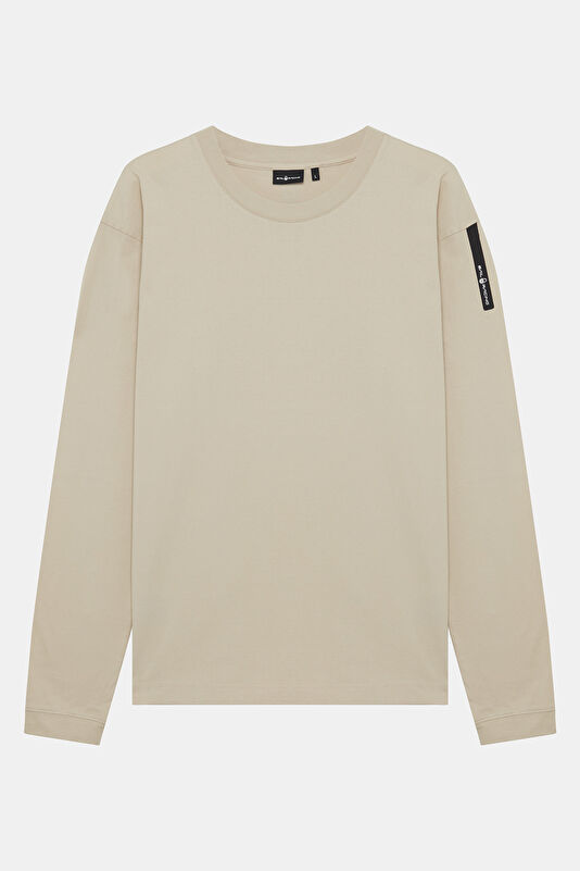 Krem Bisiklet Yaka Erkek T-Shirt