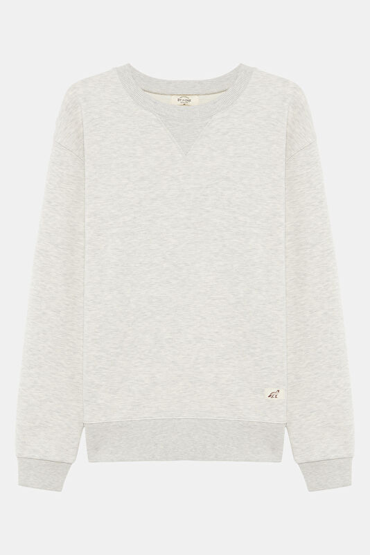 Gri Relax Kalıp Bisiklet Yaka Sweatshirt