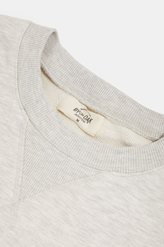 Gri Relax Kalıp Bisiklet Yaka Sweatshirt 3