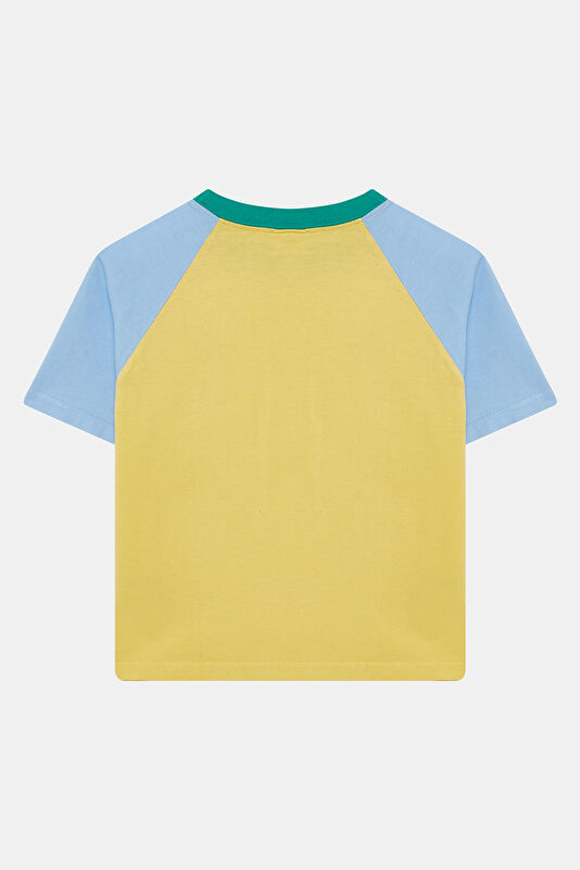 Sarı O Yaka Baskılı Çocuk T-Shirt 2