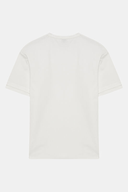 Ekru Bisiklet Yaka T-Shirt 2