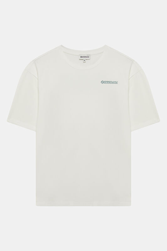 White Crew Neck Printed Men's T-Shirt