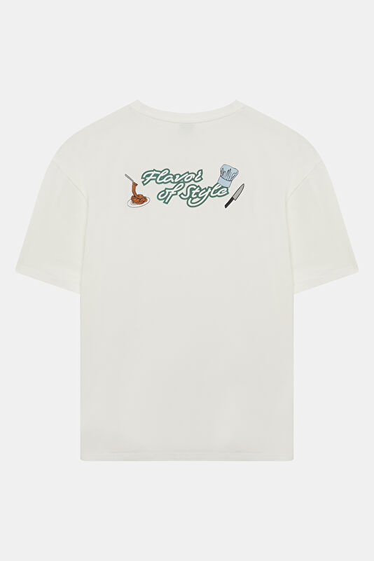 White Crew Neck Printed Men's T-Shirt 2
