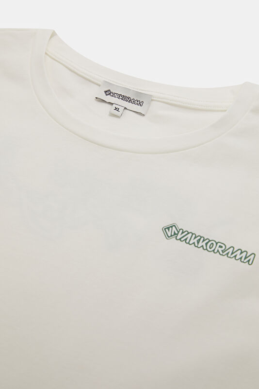 White Crew Neck Printed Men's T-Shirt 3