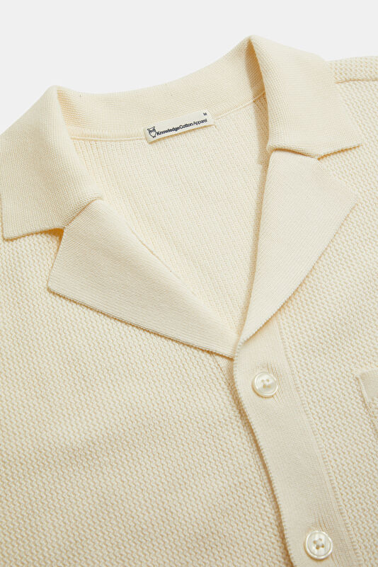 Relax Pattern White Resort Collar Shirt 3