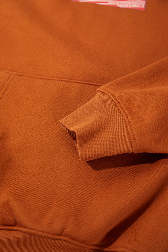 Kahve Relax Kalıp Kapuşonlu Kadın Sweatshirt 4