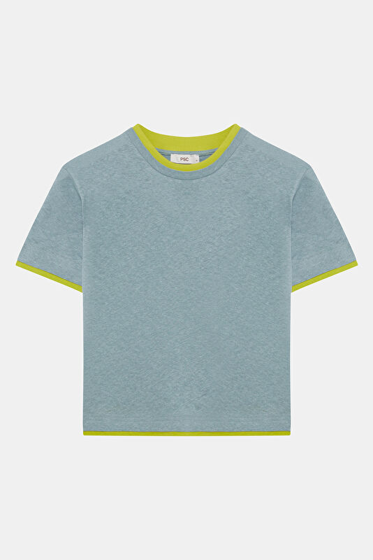 Blue Linen T-Shirt