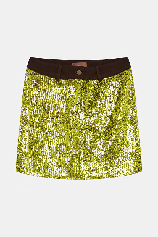 Green Sequin Women's Skirt