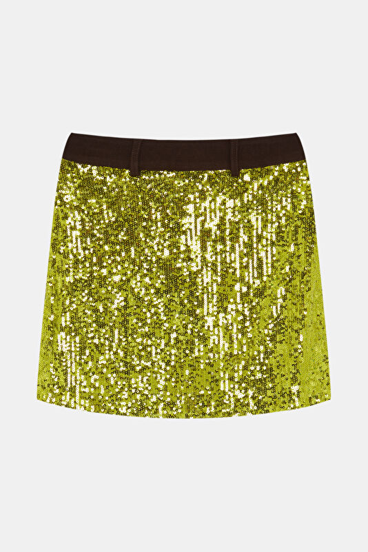 Green Sequin Women's Skirt 2