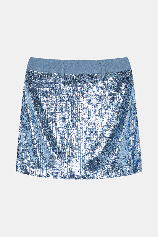 Blue Sequin Women's Skirt 2