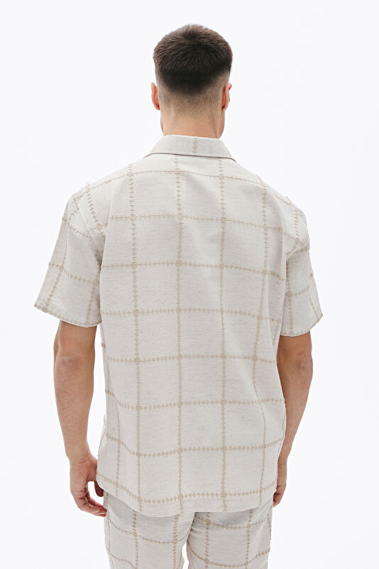 Natural Linen Patterned Regular Shirt 2