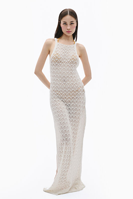 Ecru Patterned Dress