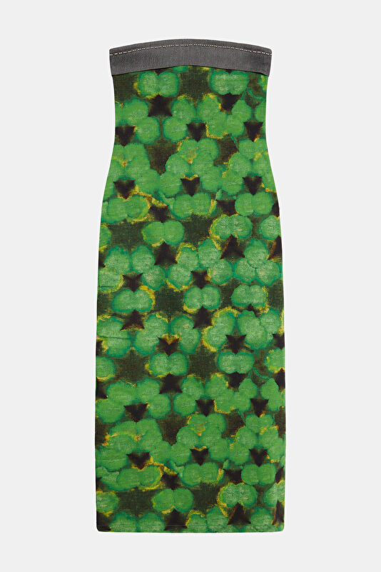 Green Patterned Women's Dress 4