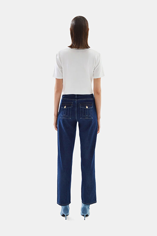 Navy Straight Women's Pants 3