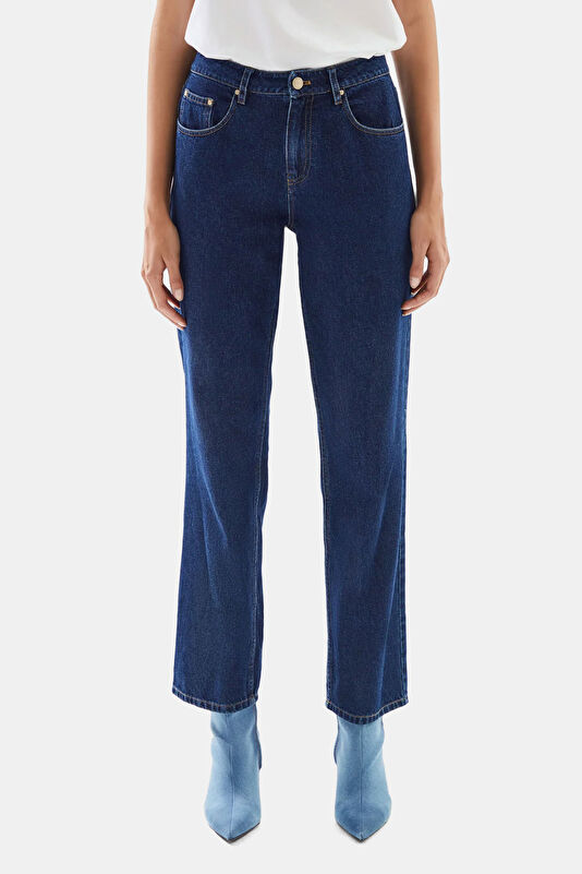 Navy Straight Women's Pants 4