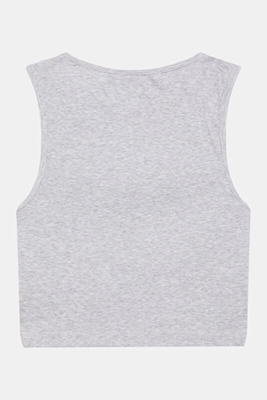 Light Gray Embroidered Sleeveless Women's Blouse 2
