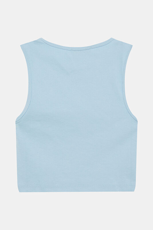 Light Blue Printed Sleeveless Blouse 2
