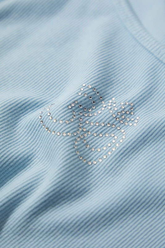Light Blue Printed Sleeveless Blouse 4