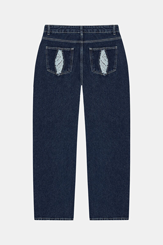 Navy Blue Straight-Leg Pants 2