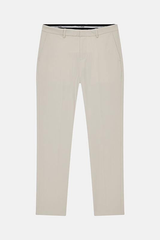 Relax Fit Cream Skinny Leg Trousers