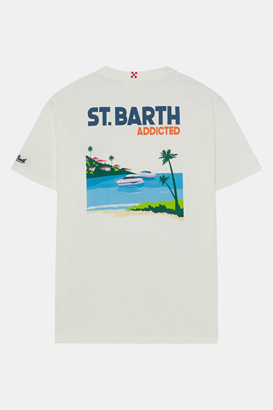 Off-white crew neck printed men's T-shirt