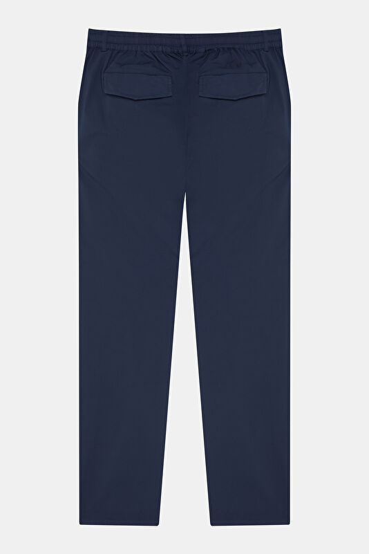 Relax Kalıp Lacivert Straight Keten Erkek Pantolon 4