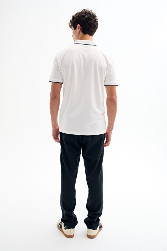 Ecru Polo Neck T-Shirt 2