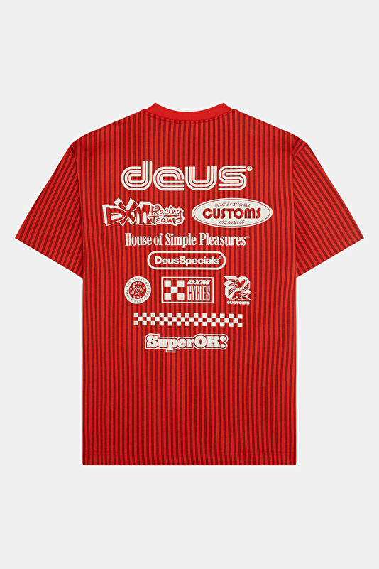 Relax Fit Orange Bicycle Collar Printed Tshirt 2