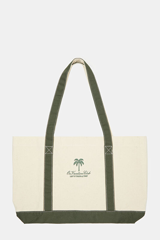 Retro Resort Canva Cream Printed Bag
