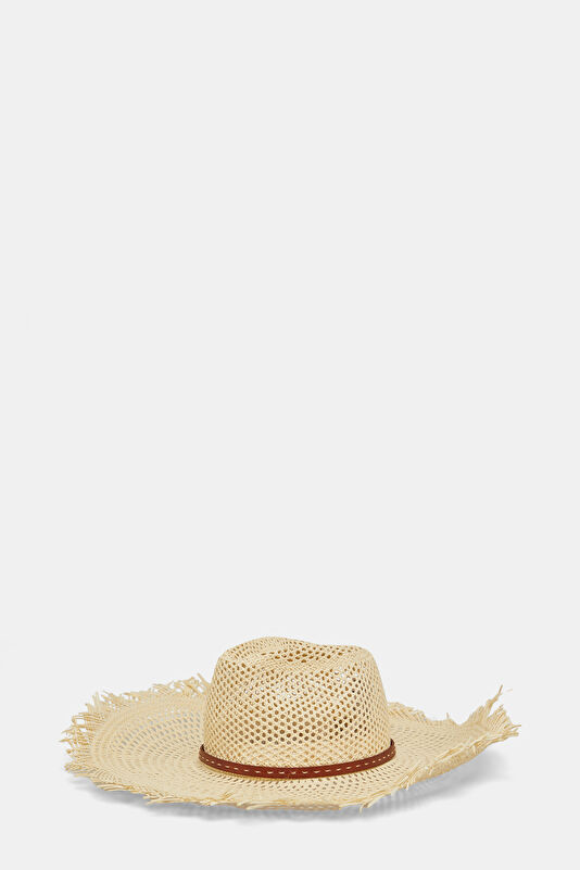 Beige Raffia Hat