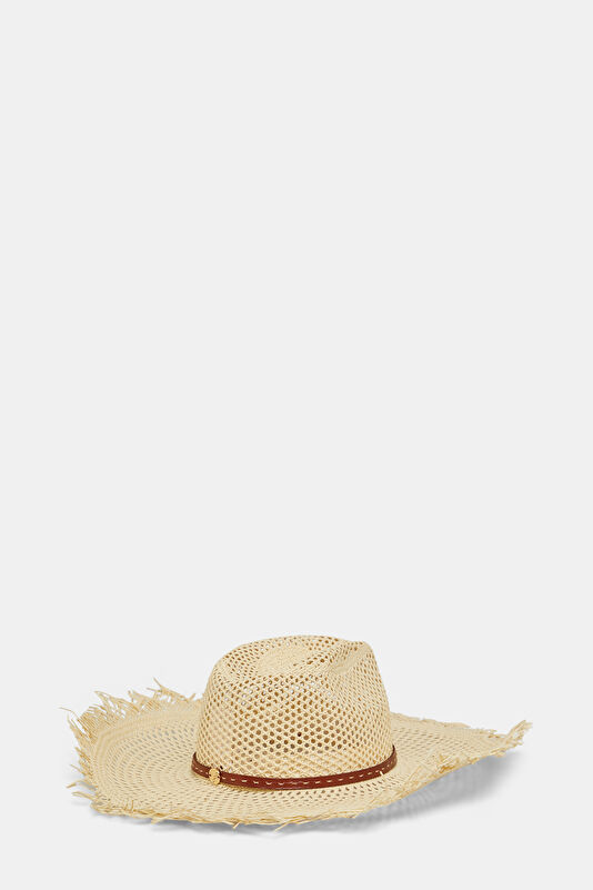 Beige Raffia Hat 2