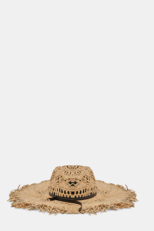 Beige Patterned Hat 2